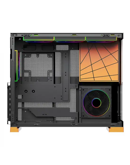 DRAGOS PRİZMA 5X ARGB FAN TYPE-C 1000W 80+ BRONZE PCIE 5.1 ATX 3.0 ATX MİD TOWER KASA TURUNCU