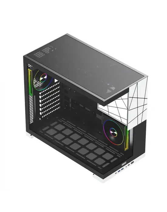 DRAGOS PRİZMA 5X ARGB FAN TYPE-C 1000W 80+ BRONZE PCIE 5.1 ATX 3.0 ATX MİD TOWER KASA BEYAZ