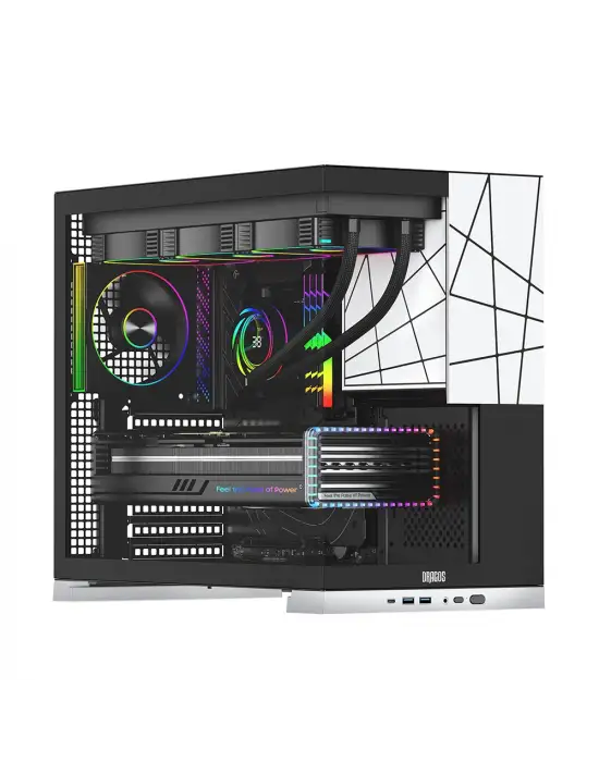 DRAGOS PRİZMA 5X ARGB FAN TYPE-C 1000W 80+ BRONZE PCIE 5.1 ATX 3.0 ATX MİD TOWER KASA BEYAZ