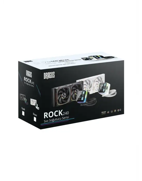 DRAGOS ROCK LCD ARGB SİYAH 240 MM İŞLEMCİ SIVI SOĞUTUCU