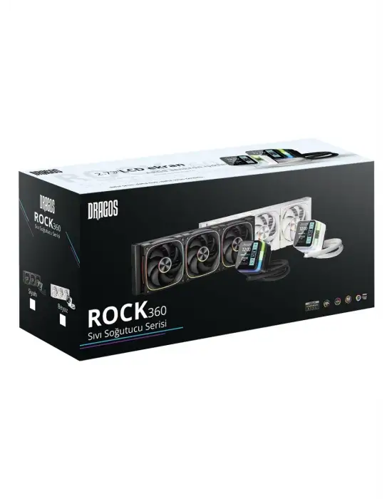 DRAGOS ROCK LCD EKRANLI 360MM ARGB BEYAZ İŞLEMCİ SIVI SOĞUTUCU