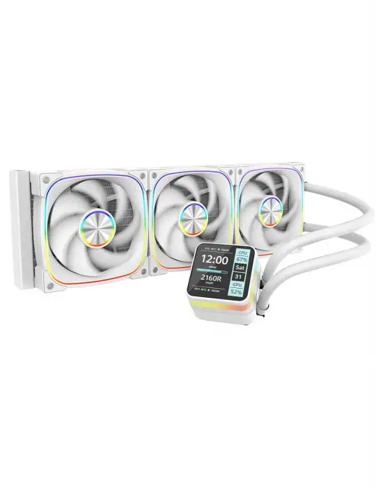 DRAGOS ROCK LCD EKRANLI 360MM ARGB BEYAZ İŞLEMCİ SIVI SOĞUTUCU
