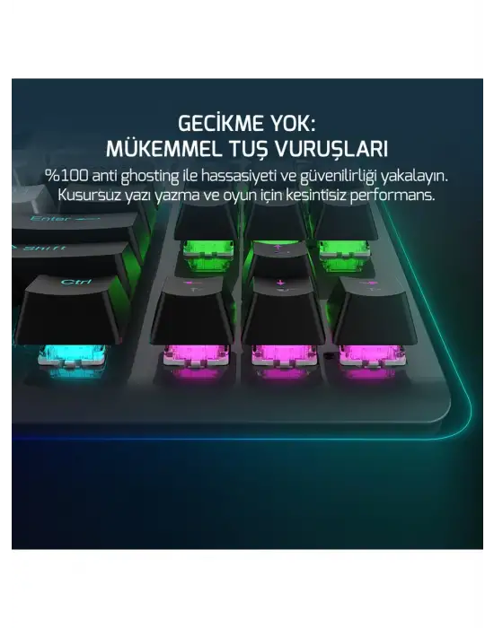 GAME POWER EVA 3 60M MEKANİK RED SWİTCH TÜRKÇE Q 88 TUŞ USB GAMİNG KLAVYE