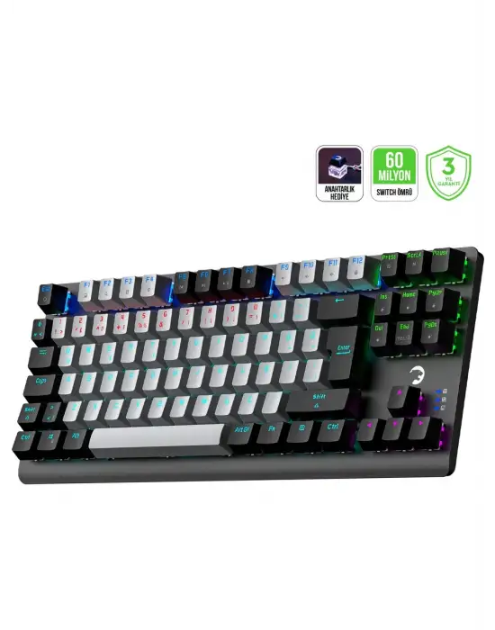 GAME POWER EVA 3 60M MEKANİK RED SWİTCH TÜRKÇE Q 88 TUŞ USB GAMİNG KLAVYE