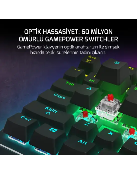 GamePower Calypso V2 RGB Blue Switch Kablolu Mekanik Gaming Klavye