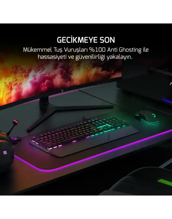GamePower Calypso V2 RGB Blue Switch Kablolu Mekanik Gaming Klavye
