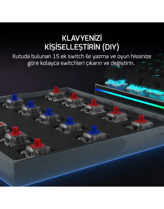 GamePower Calypso V2 RGB Blue Switch Kablolu Mekanik Gaming Klavye