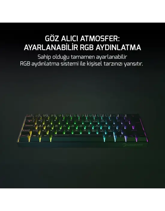 GAMEPOWER LYRA 60M RGB TKL RED SWİTCH KABLOLU MEKANİK OYUNCU KLAVYESİ
