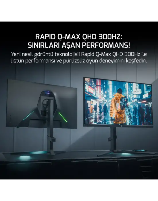 GamePower Rapid Q-MAX 27 QHD Fast IPS 0.5ms 300Hz RGB Pivot Gaming Monitör