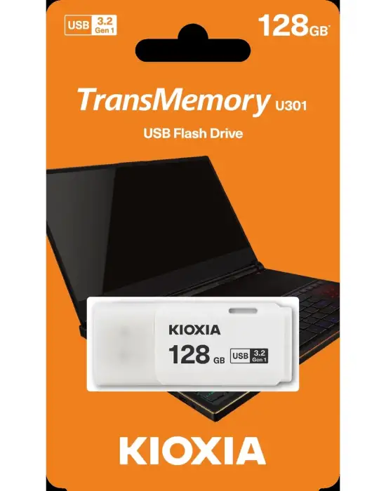 Kioxia TransMemory U301 Beyaz 128GB USB 3.2 Gen 1 Flash Bellek