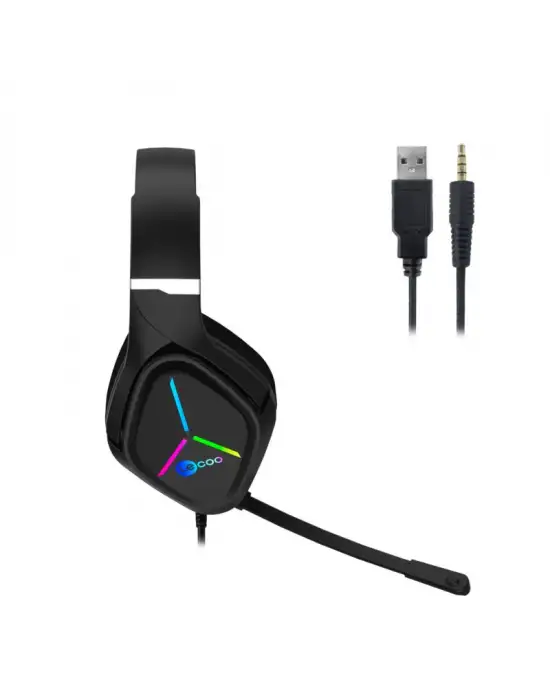 Lenovo Lecoo HT406 3.5mm Jack + USB Kablolu RGB Aydınlatmalı Kulak Üstü Gaming Kulaklık