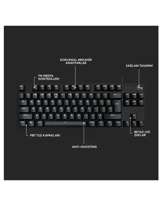 LOGİTECH G413 TKL SE 920-010564 TACTİLE SWİTCH KABLOLU MEKANİK OYUNCU KLAVYESİ