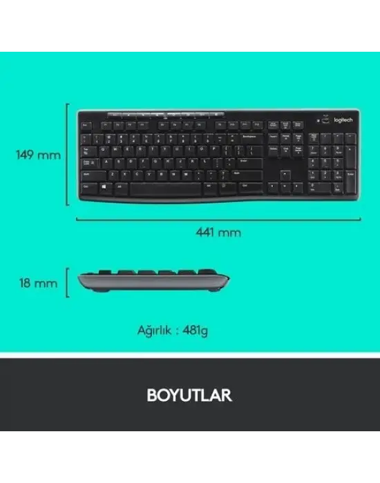 Logitech MK270 920-004525 Kablosuz Klavye Mouse Seti