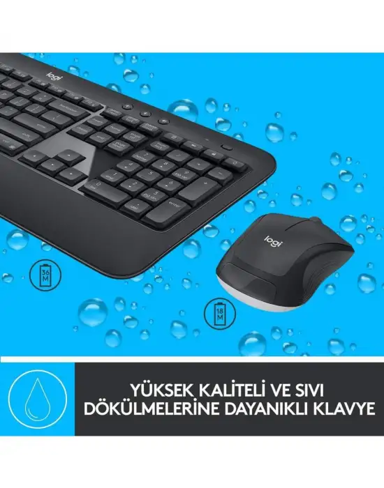 Logitech MK540 920-008687 Multimedya Türkçe Q Kablosuz Klavye Mouse Set