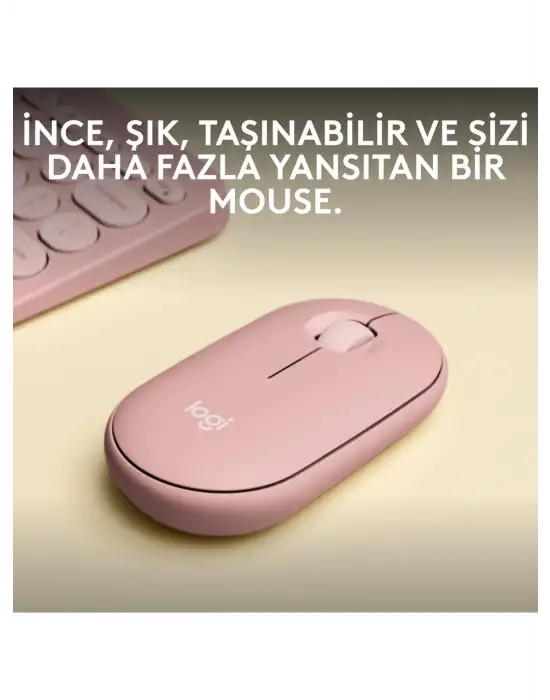 LOGITECH PEBBLE 2 M350S KABLOSUZ BLUETOOTH SESSİZ OPTİK MOUSE PEMBE