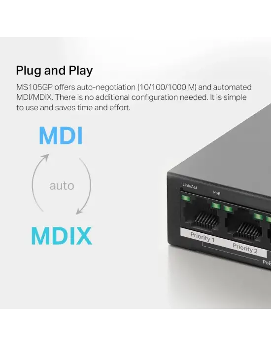 MERCUSYS MS105GP 5 PORT 10/100/1000 POE SWITCH