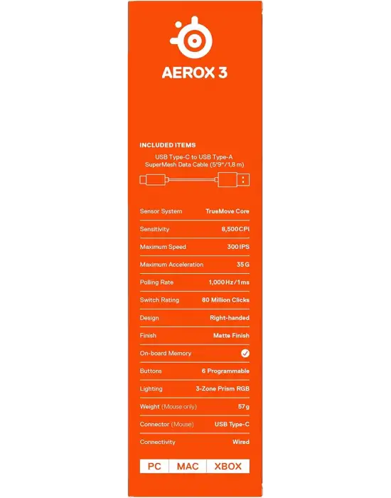 STEELSERİES AEROX 3 ULTRA HAFİF GAMİNG MOUSE