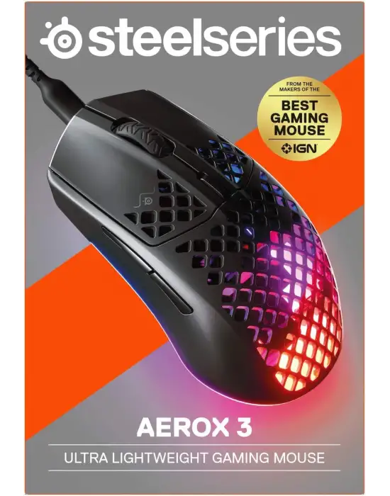 STEELSERİES AEROX 3 ULTRA HAFİF GAMİNG MOUSE