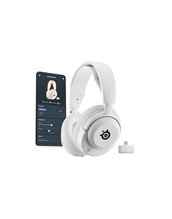 SteelSeries Arctis Nova 5 Wireless ve Bluetooth Kablosuz Gaming Kulaklık - Beyaz