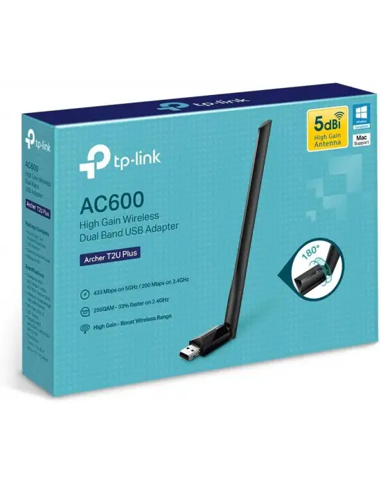 TP-LİNK ARCHER T2U PLUS 600 MBPS KABLOSUZ AĞ ADAPTÖRÜ