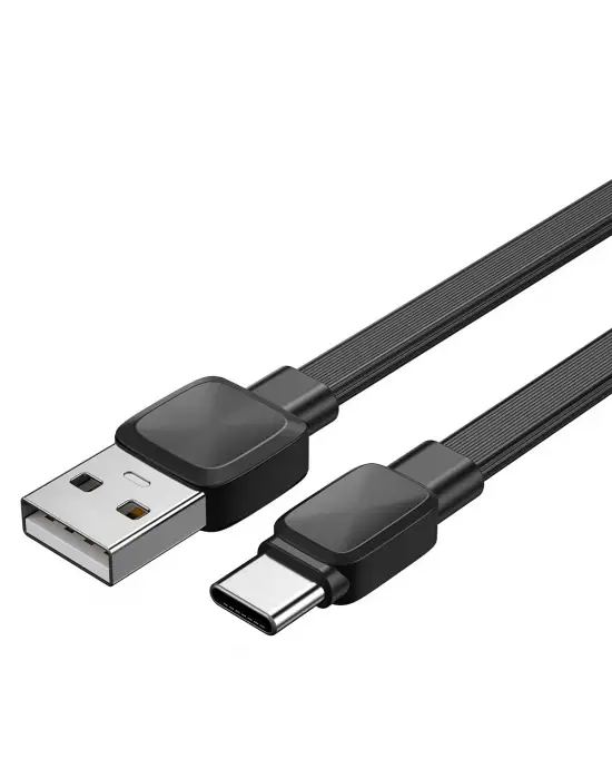 WİWU BRAVO Wİ-C003 YASSI TASARIM TYPE-C USB KABLO 1 SİYAH