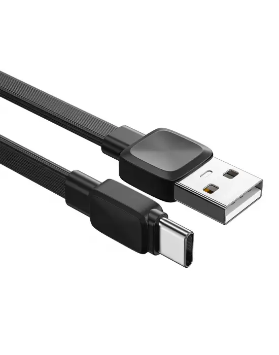 WİWU BRAVO Wİ-C003 YASSI TASARIM TYPE-C USB KABLO 1 SİYAH