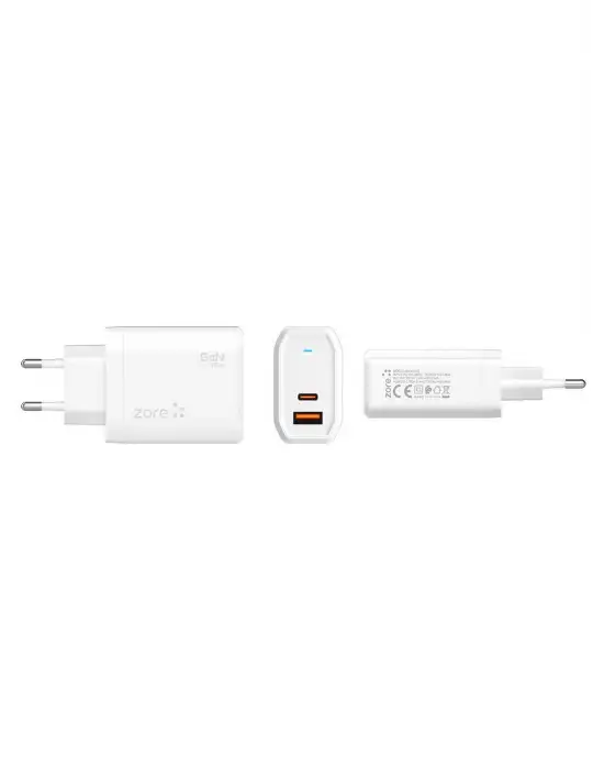 ZORE ALWAYS-02 GAN TECH TYPE-C PD4.0 USB-A QC3.0 HIZLI ŞARJ ÖZELLİKLİ SEYAHAT ŞARJ BAŞLIĞI 45W