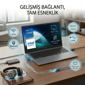 ASUS EXPERTBOOK P1 15.6 P1503CVA-C716512G0D - CORE 7 240H İŞLEMCİ - 16GB DDR5 RAM -512GB NVME SSD-FREEDOS NOTEBOOK