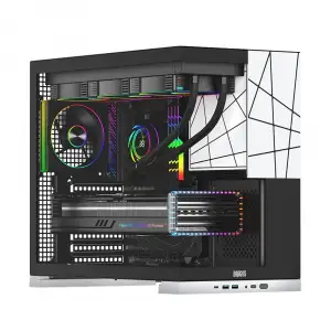 DRAGOS PRİZMA 5X ARGB FAN TYPE-C 1000W 80+ BRONZE PCIE 5.1 ATX 3.0 ATX MİD TOWER KASA BEYAZ