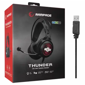 Rampage RM-K29 Thunder Siyah 3.5mm + USB Bağlantı Mikrofonlu Oyuncu Kulaklığı