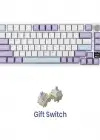 AJAZZ AK820 PRO MOR RGB %75 TKL GİFT SWİTCH KABLOLU/KABLOSUZ MEKANİK OYUNCU KLAVYESİ(MOR-BEYAZ-MAVİ)