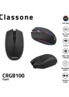 CLASSONE CRGB100 RGB ŞARJLI OPTİK KABLOSUZ MOUSE SİYAH