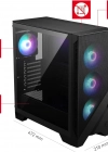 MSI MAG FORGE 320R AIRFLOW Temperli Cam 4x120mm ARGB Fan ATX Gaming Bilgisayar Kasası