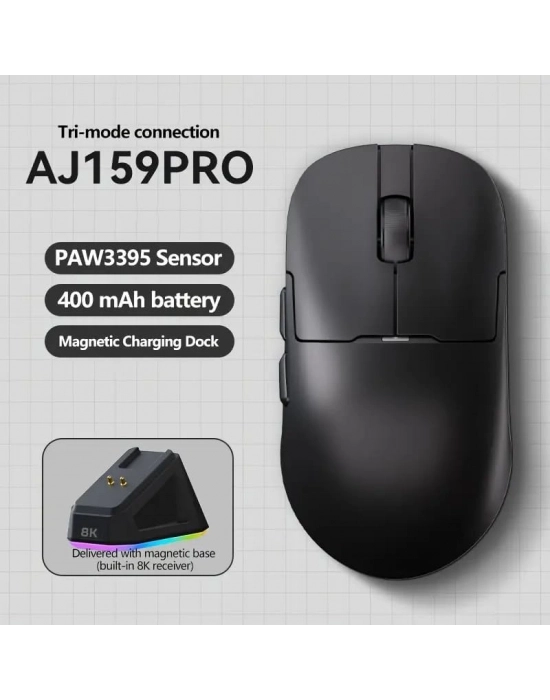 AJAZZ AJ159 PRO SİYAH ŞARJLI OPTİK KABLOLU/KABLOSUZ OYUNCU MOUSE