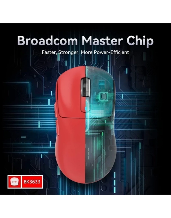 ATTACK SHARK X3 PRO KIRMIZI ŞARJLI MAKROLU ERGONOMİK OPTİK KABLOSUZ OYUNCU MOUSE