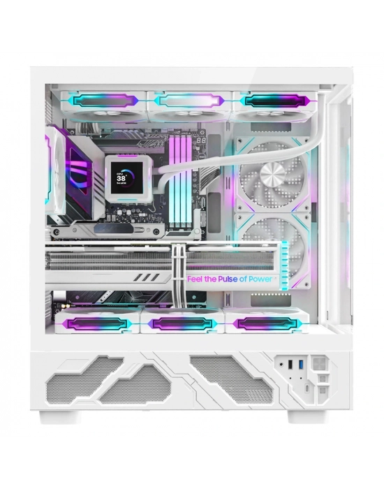 Dragos Basalt Pro V2 Beyaz Temperature 6x ARGB Fan 600w 80+ mATX Bilgisayar Kasası