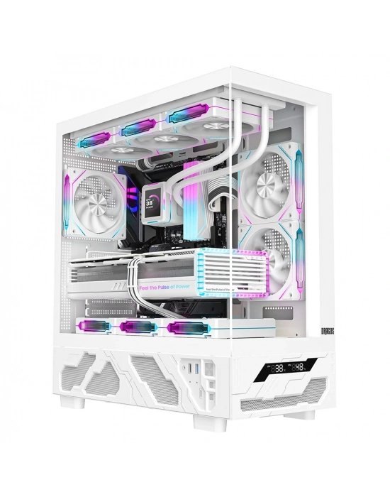 Dragos Basalt Pro V2 Beyaz Temperature 6x ARGB Fan 600w 80+ mATX Bilgisayar Kasası