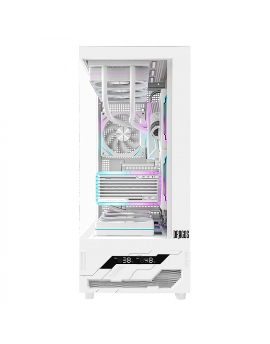 Dragos Basalt Pro V2 Beyaz Temperature 6x ARGB Fan 600w 80+ mATX Bilgisayar Kasası