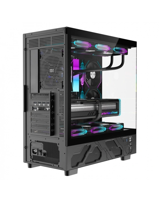 Dragos Basalt Pro V2 Siyah Temperature 6x ARGB Fan 600w 80+ mATX Bilgisayar Kasası