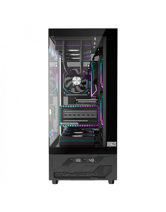 Dragos Basalt Pro V2 Siyah Temperature 6x ARGB Fan 600w 80+ mATX Bilgisayar Kasası