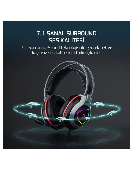GAMEPOWER RANGER RGB 7.1 USB KABLOLU KULAK ÜSTÜ OYUNCU KULAKLIĞI