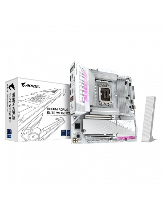 Gigabyte B860M Aorus Elite WIFI6E Ice Intel LGA1851 DDR5 Micro ATX Anakart