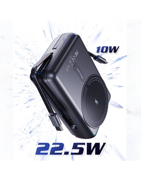 LENYES PX274D PD 22.5W STANDLI M-SAFE ŞARJ ÖZELLİKLİ WİRELESS POWERBANK 15W 20000MAH