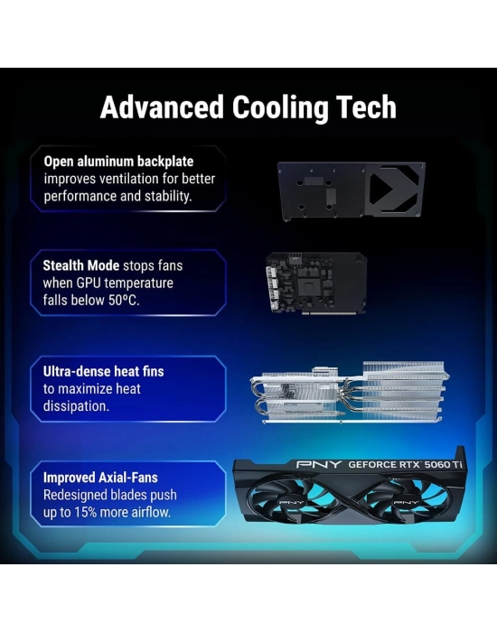 Pny RTX 5060 TI OC VCG5060T16DFXPB1-O 128 Bit GDDR7 16 GB Ekran Kartı