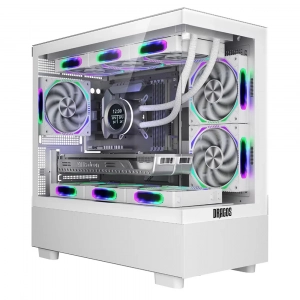 Dragos Basalt Pro 6X ARGB Fan 600W 80+ mATX Panoramik Temperli Cam Gaming Beyaz Bilgisayar Kasası