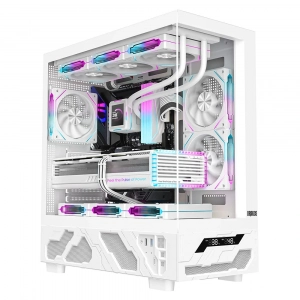 Dragos Basalt Pro V2 Beyaz Temperature 6x ARGB Fan 600w 80+ mATX Bilgisayar Kasası