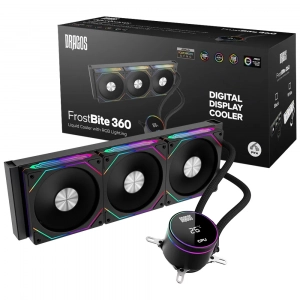 Dragos FrostBite 360 Black ARGB Digital Isı Göstergeli 360mm Intel/AMD Uyumlu Sıvı Soğutucu