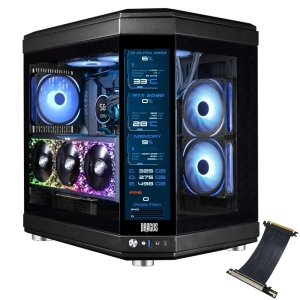 Dragos North Evo Vision Plus 7x Argb Fan ATX LCD Ekranlı Gaming Bilgisayar Kasası + PCI Express 4.0 Riser