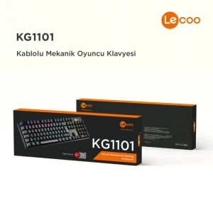 Lenovo Lecoo KG1101 Blue Switch RGB LED Makro Tuşlu Türkçe Q Kablolu Gaming Mekanik Klavye