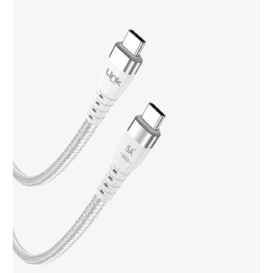 Linktech K653 Type-C/Type-C 120W 6A Örgülü Metal Başlıklı Şarj Kablosu
